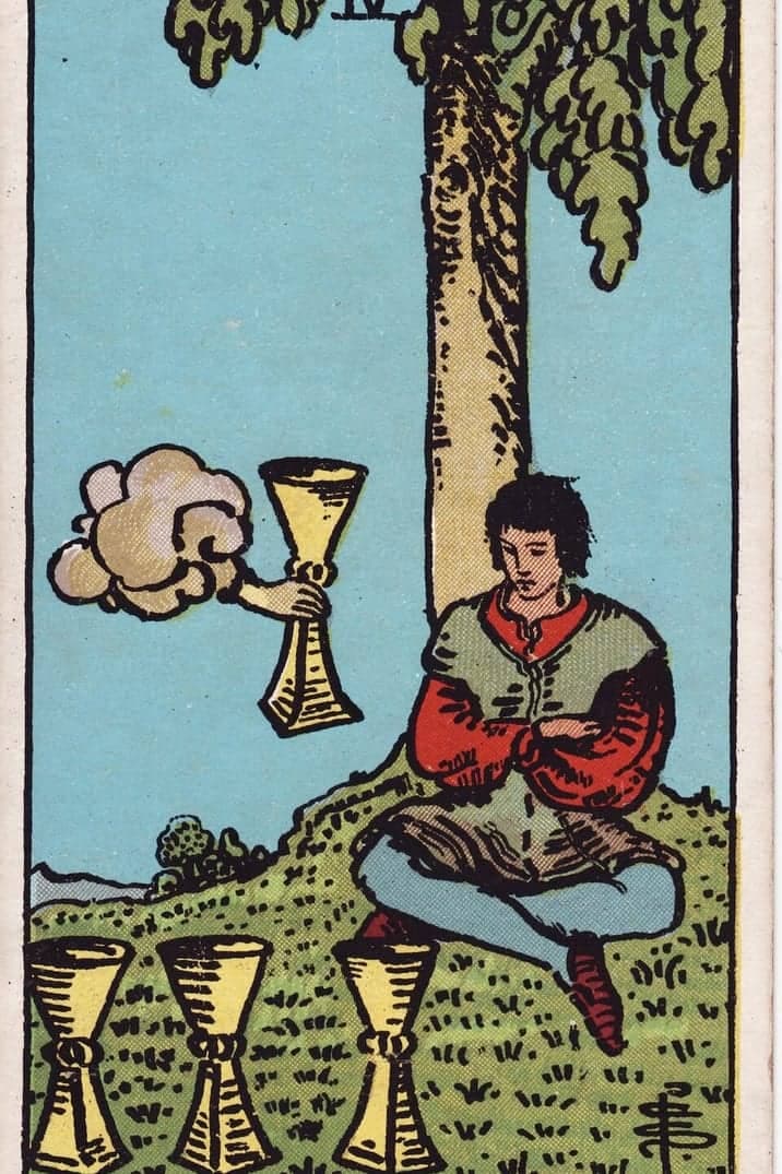The Four of Cups card from the Rider-Waite-Smith tarot deck