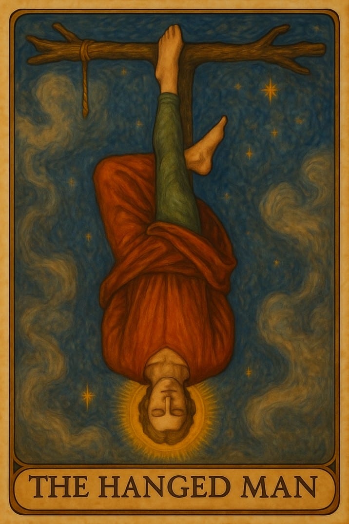 The The Hanged Man tarot card