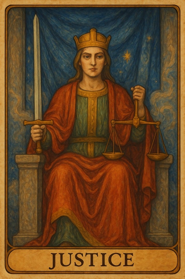 Justice tarot card