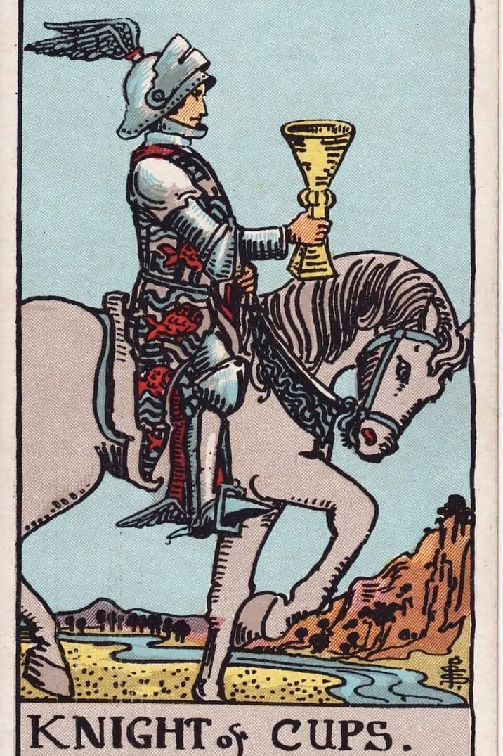 The Knight of Cups card from the Rider-Waite-Smith tarot deck