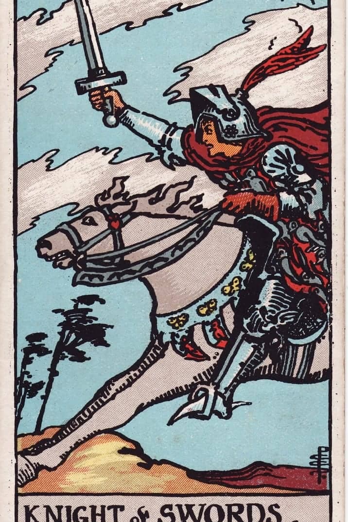 The Knight of Swords card from the Rider-Waite-Smith tarot deck