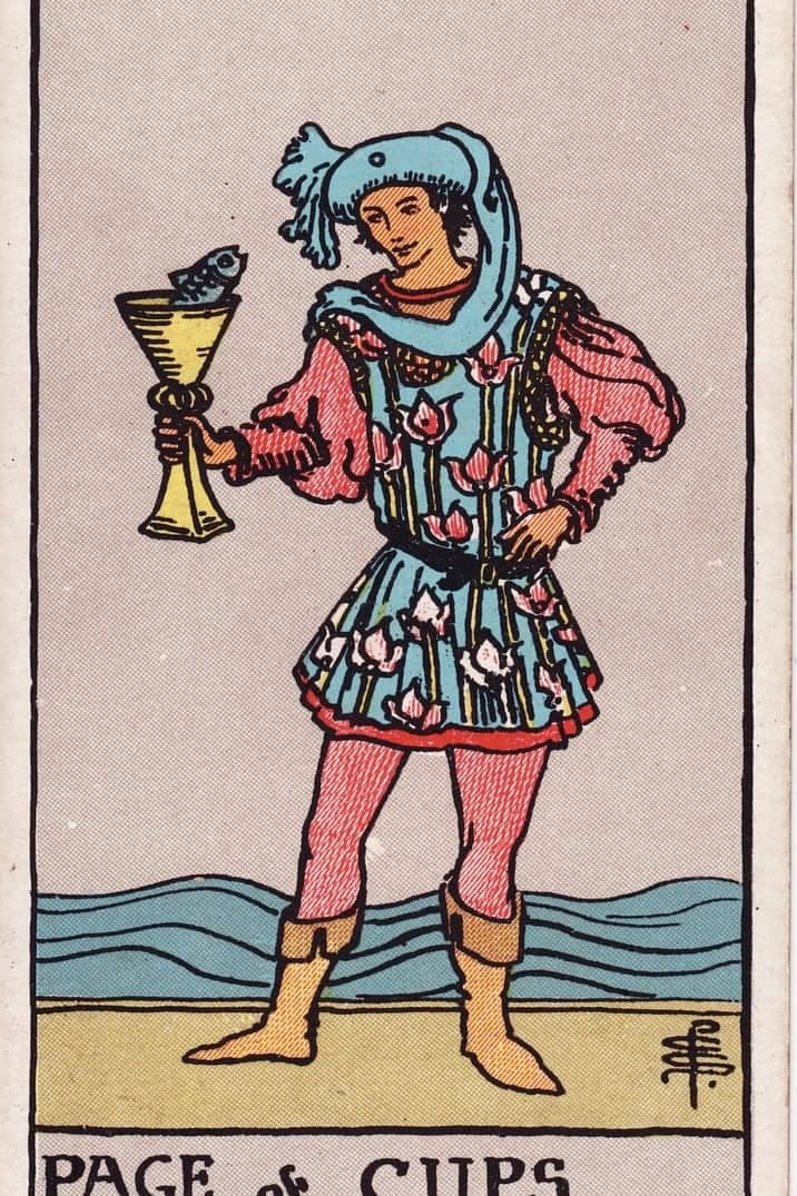 The Page of Cups card from the Rider-Waite-Smith tarot deck