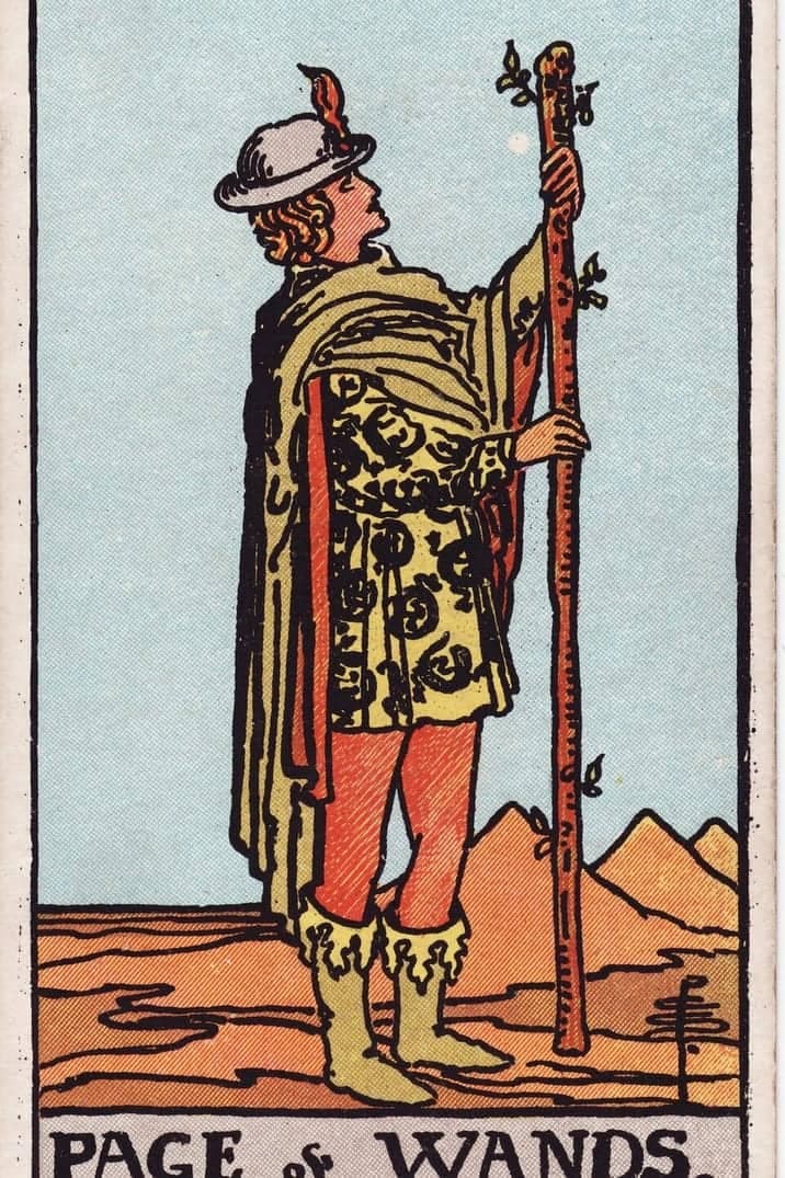 The Page of Wands card from the Rider-Waite-Smith tarot deck