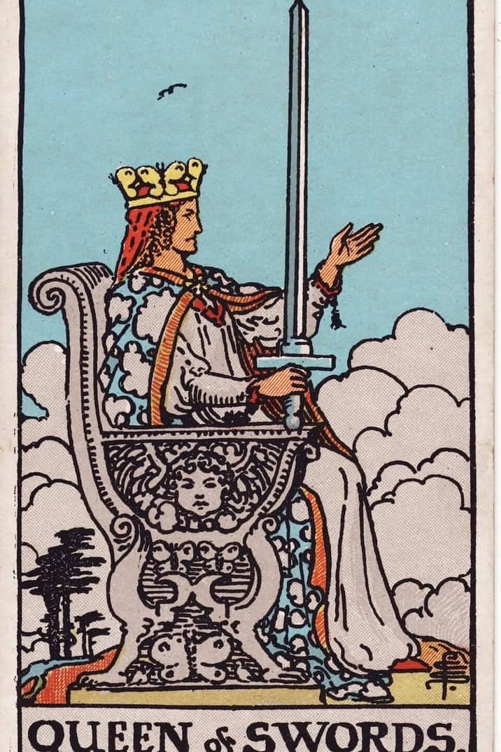 The Queen of Swords card from the Rider-Waite-Smith tarot deck