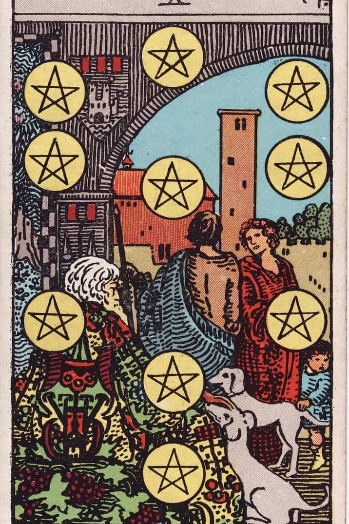 The Ten of Pentacles card from the Rider-Waite-Smith tarot deck