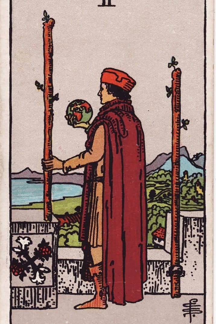 The Two of Wands card from the Rider-Waite-Smith tarot deck